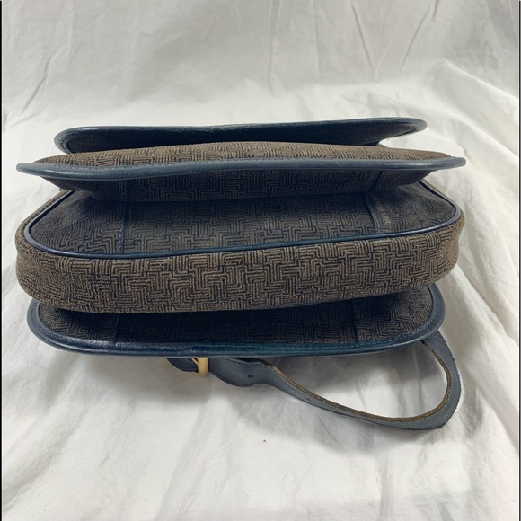 Genuine vintage LANVIN suede and leather  blue grey flap shoulder bag purse - Picture 8 of 15